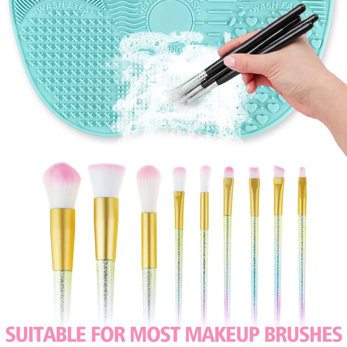 Reinigungsmatte für Make-up-Pinsel Green