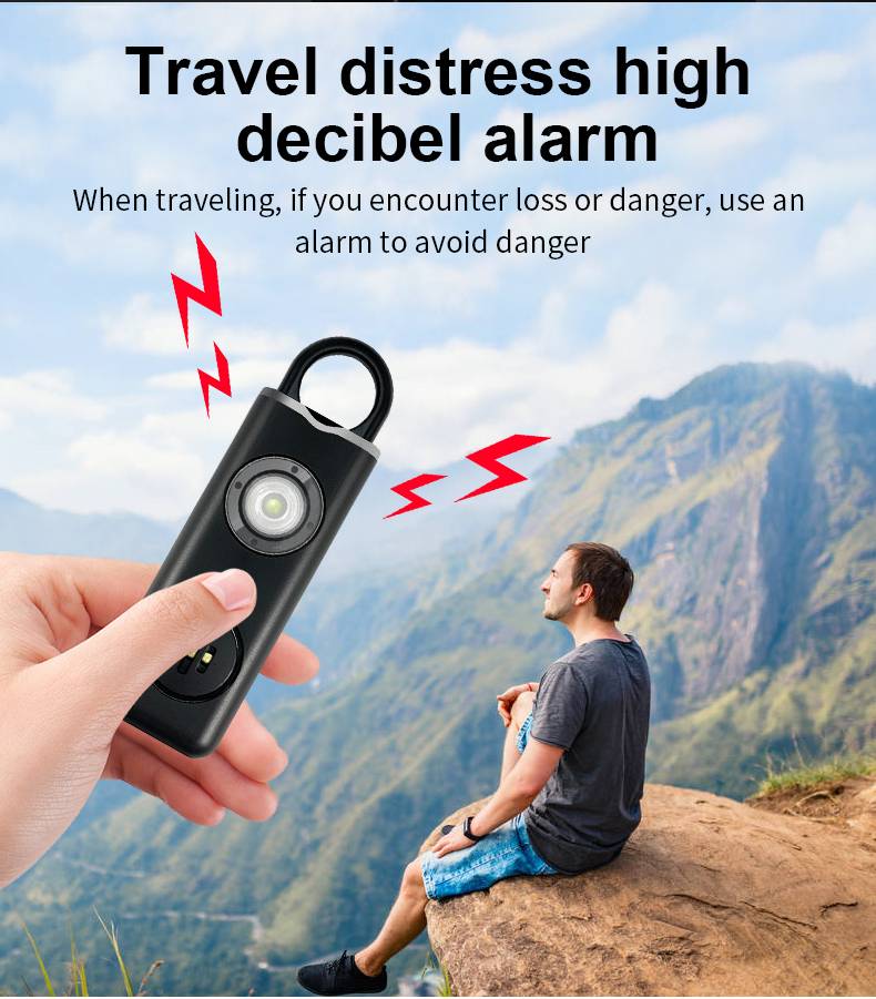 Tragbarer Überfallalarm / Selbstverteidigungssirene 130 dB Black
