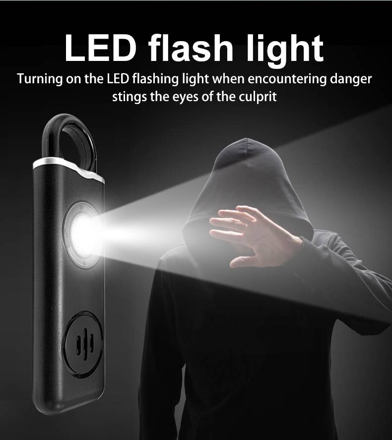 Tragbarer Überfallalarm / Selbstverteidigungssirene 130 dB Black