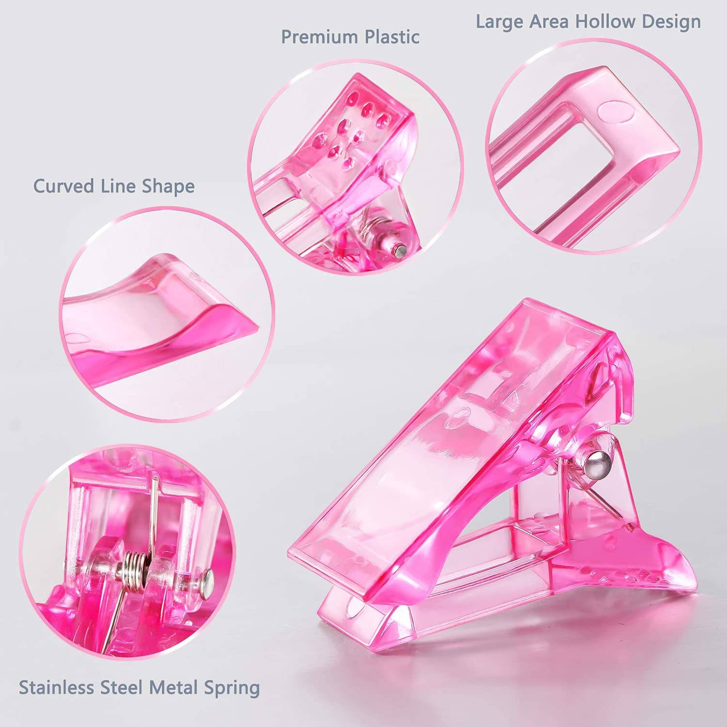 Nagelclips für Gelnägel im 5er-Pack Pink