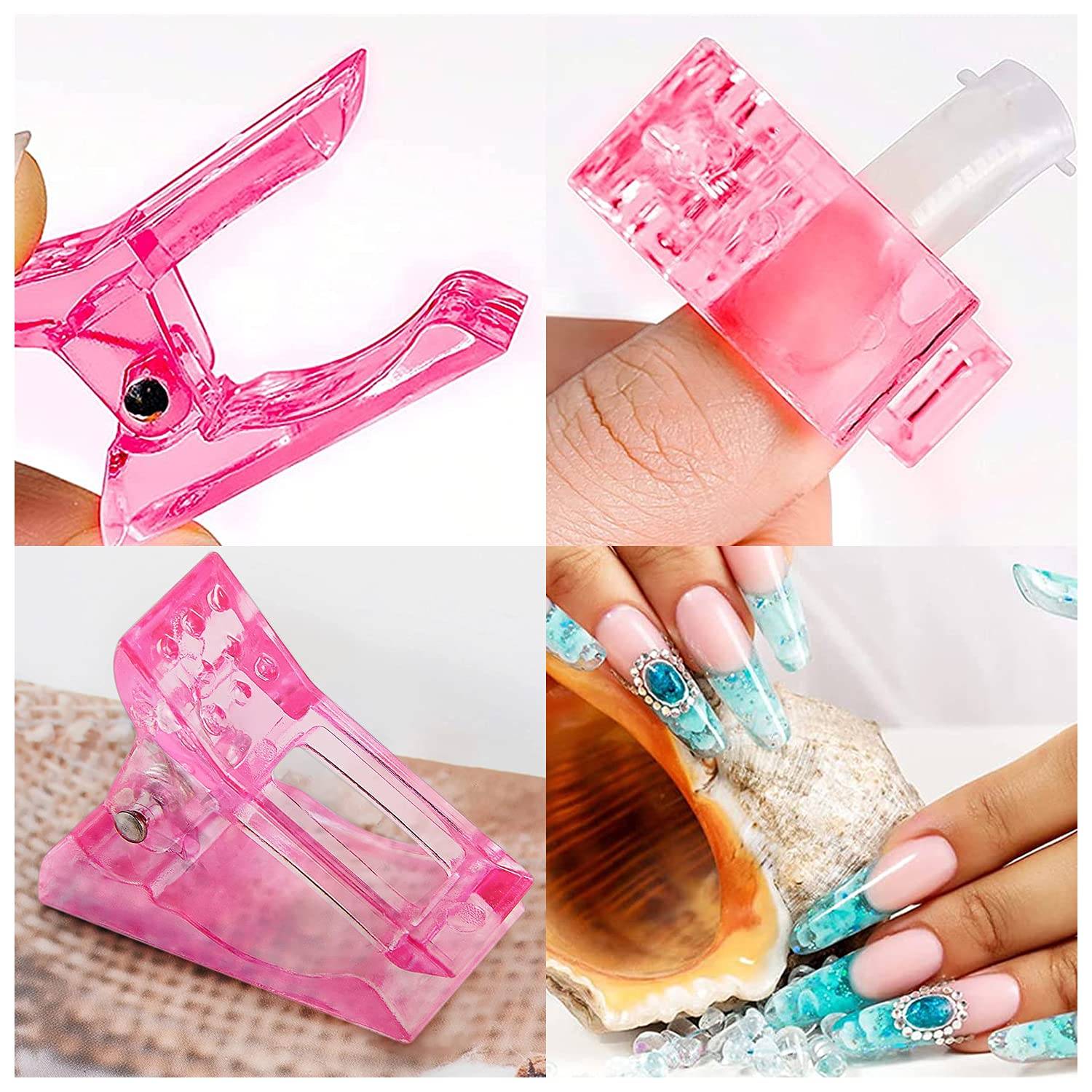 Nagelclips für Gelnägel im 5er-Pack Pink