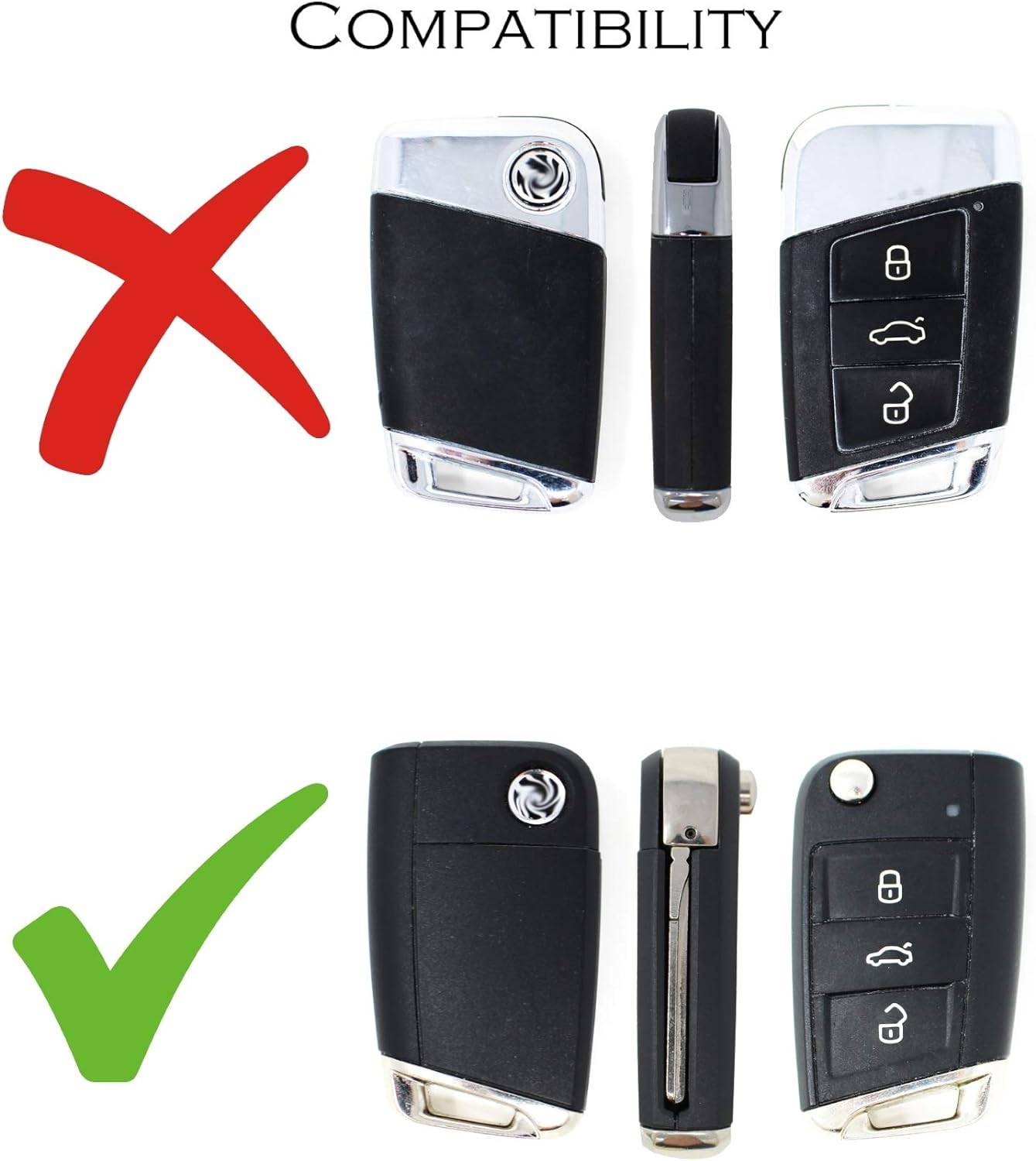 Autoschlüsseletui für Golf 7/Lingdu/New Octavia/Karoq/Kodiak/Komik/Yedi Black+Blue
