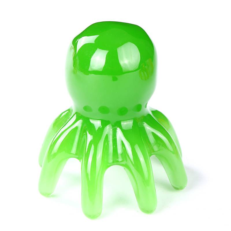 Oktopus Kopfhautmassagegerät - Großer Massagekamm für Akupressur Green