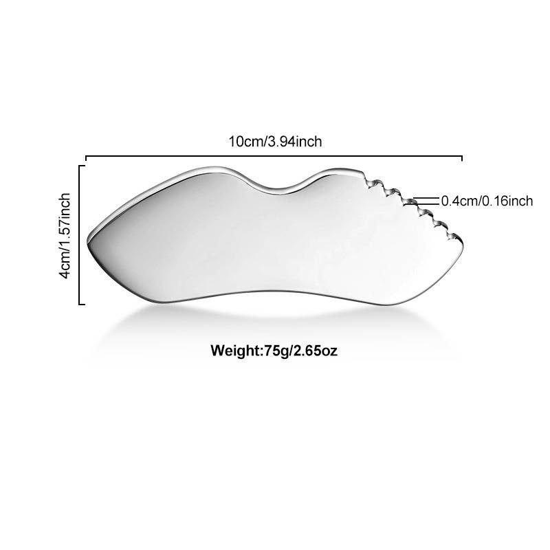 Flügelförmiges Gua Sha Gesichtswerkzeug aus Edelstahl für Straffung und Lifting