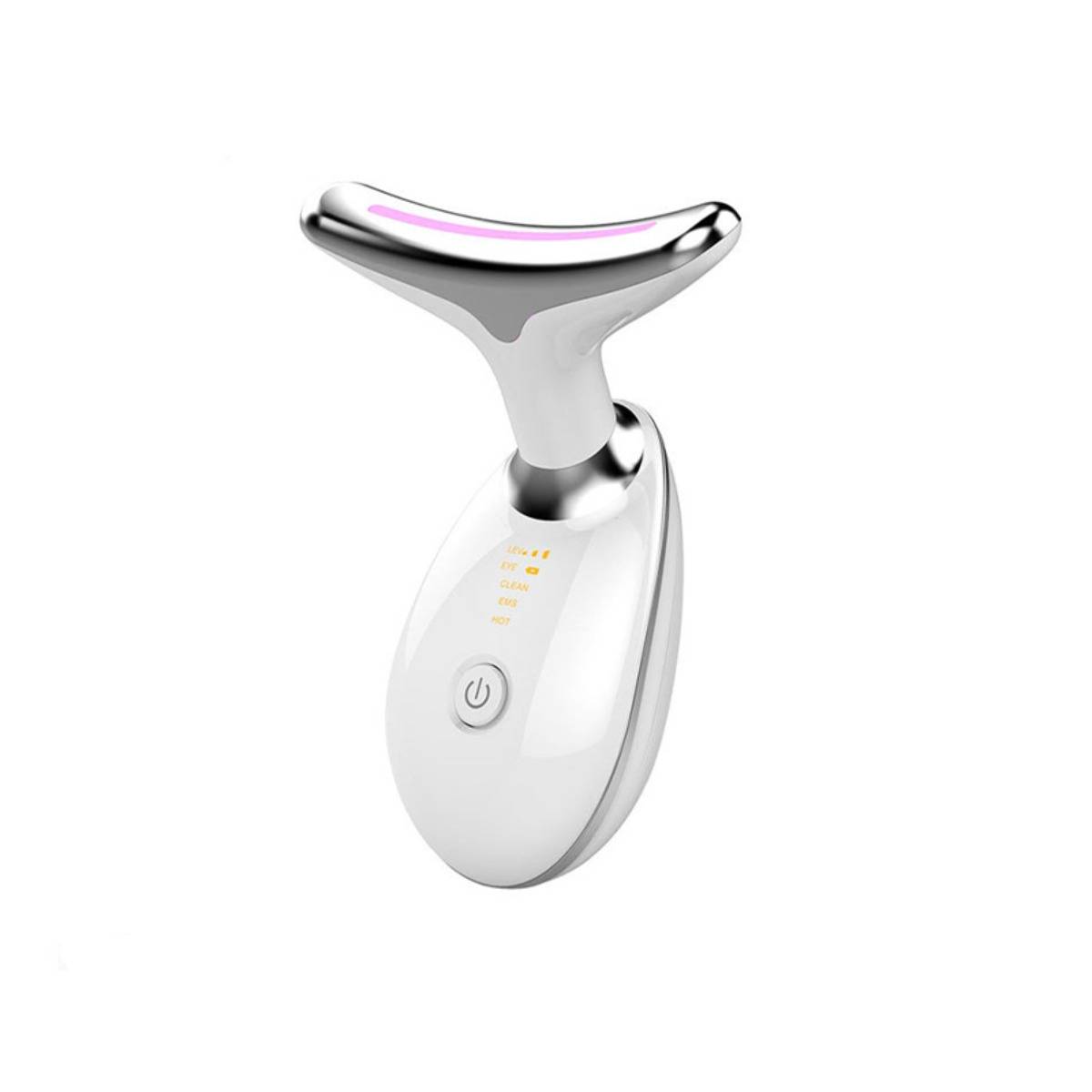 7 Farben LED Lichttherapie Nackenmassagegerät mit EMS, Schallvibration & Wärmefunktion White