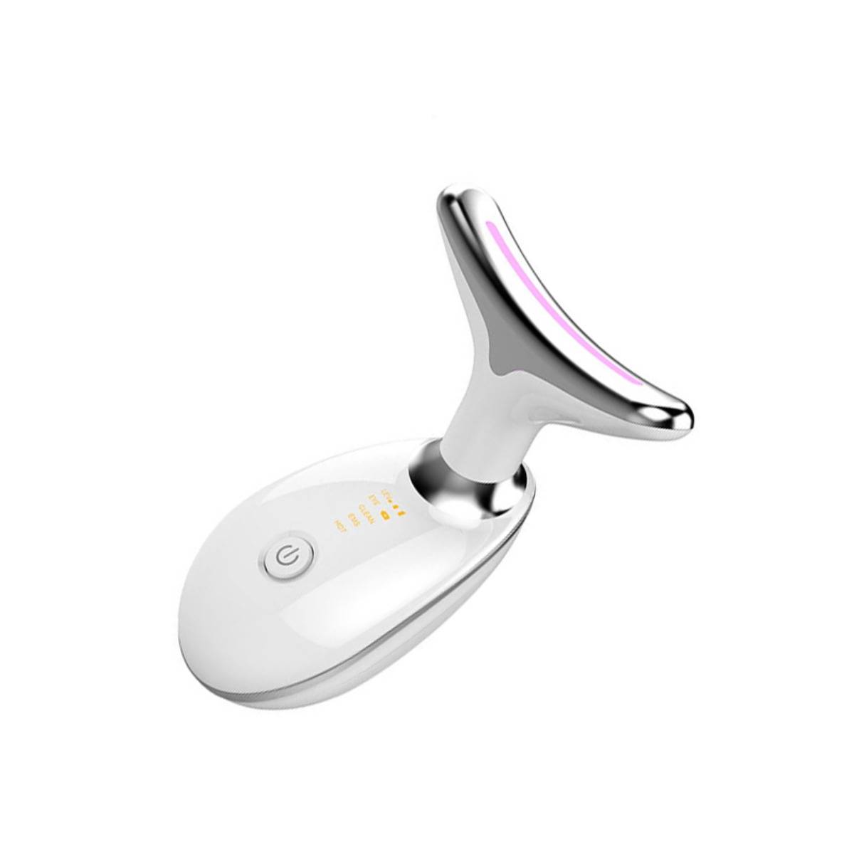 7 Farben LED Lichttherapie Nackenmassagegerät mit EMS, Schallvibration & Wärmefunktion White