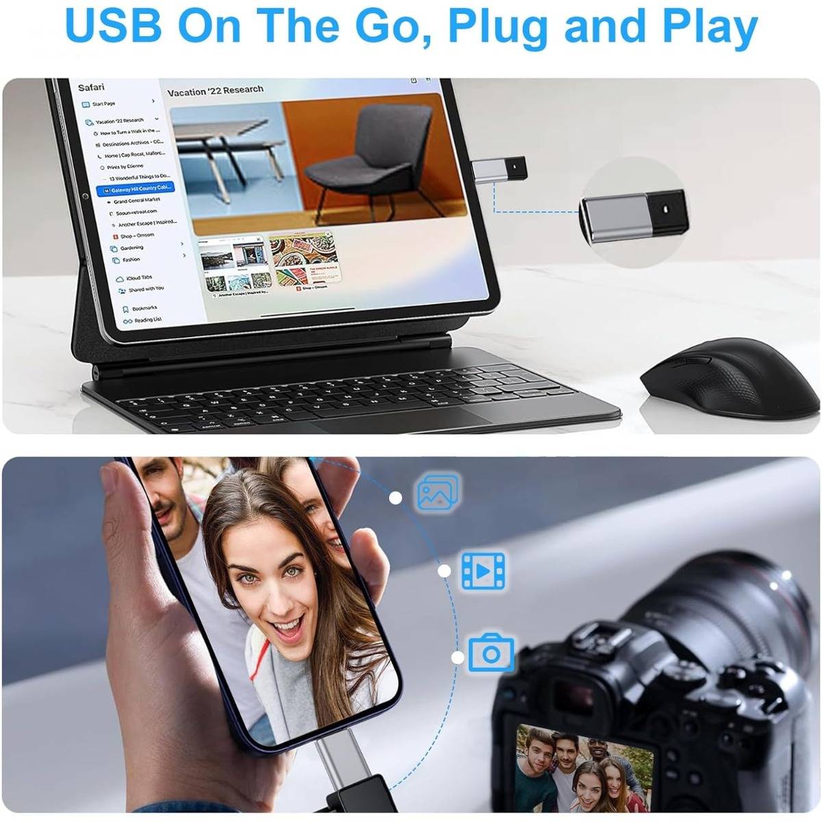 4er-Pack USB-C-auf-USB-3.0-Adapter – Hochgeschwindigkeits-Daten- und Ladekonverter Silver