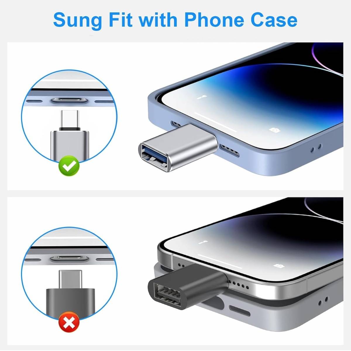 4er-Pack USB-C-auf-USB-3.0-Adapter – Hochgeschwindigkeits-Daten- und Ladekonverter Silver