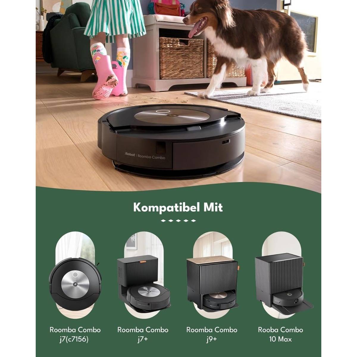 26-teiliges Ersatzteil-Set kompatibel mit iRobot Roomba Combo J7+/j9+/10 Max Roboterstaubsauger