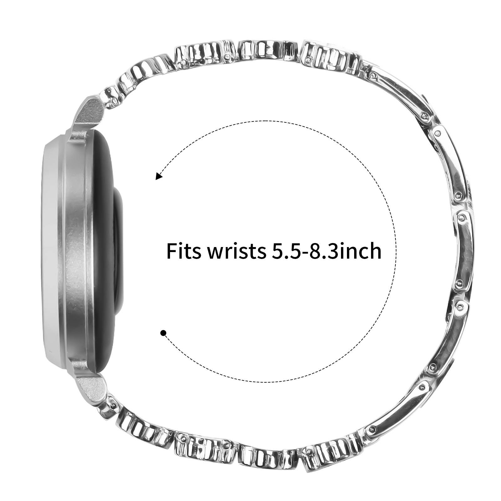 Elegantes Metallarmband mit Klee- und Perlmutt-Design, kompatibel mit Garmin Lily 2 Silver