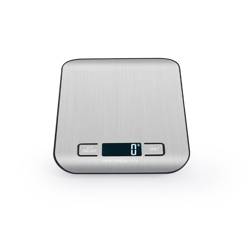 Wiederaufladbare digitale Küchenwaage mit Batterien – Silbernes Edelstahl 5 kg/1 g