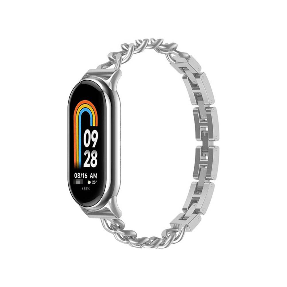 Metallarmband kompatibel mit Xiaomi Mi Band 8/9/10 - Elegantes Edelstahlarmband Silver