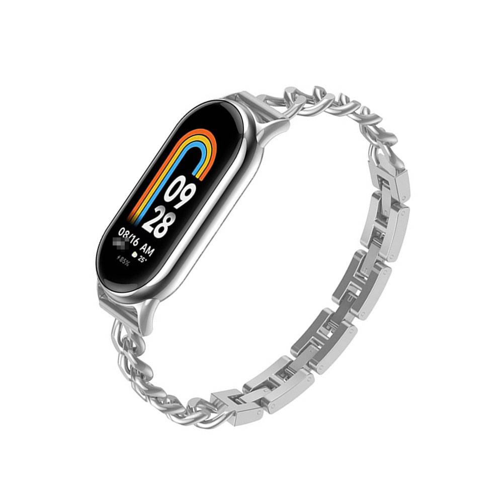 Metallarmband kompatibel mit Xiaomi Mi Band 8/9/10 - Elegantes Edelstahlarmband Silver