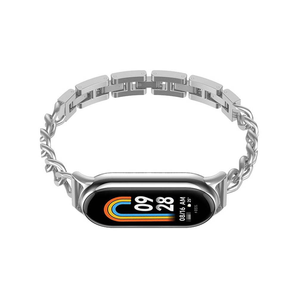 Metallarmband kompatibel mit Xiaomi Mi Band 8/9/10 - Elegantes Edelstahlarmband Silver