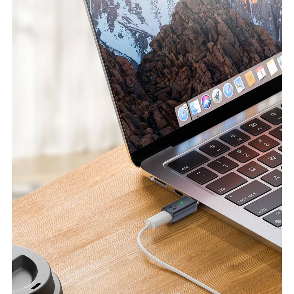 Lightning Buchse auf USB-C Stecker Kopfhörer Adapter für Audio, Anrufe und Steuerung Grey