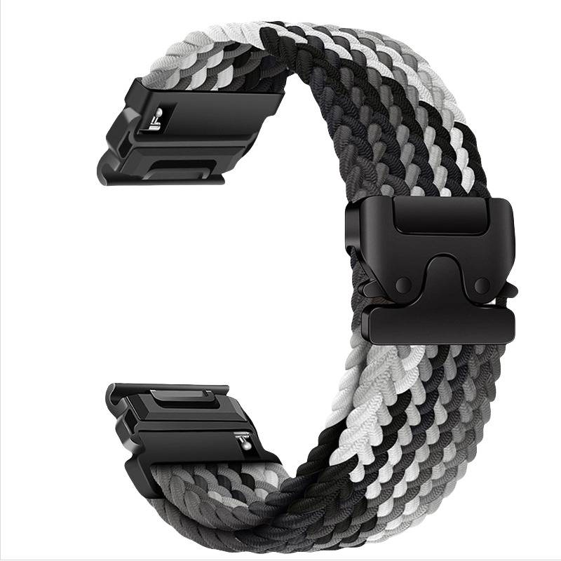 Elastisches Nylon-Uhrenarmband kompatibel mit Garmin Fenix 8/7X Pro/955/965 mit magnetischem Schnellverschluss MultiColor 22 mm