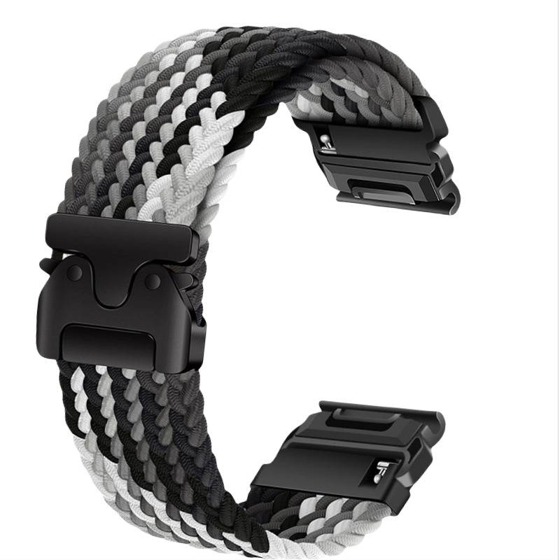 Elastisches Nylon-Uhrenarmband kompatibel mit Garmin Fenix 8/7X Pro/955/965 mit magnetischem Schnellverschluss MultiColor 22 mm