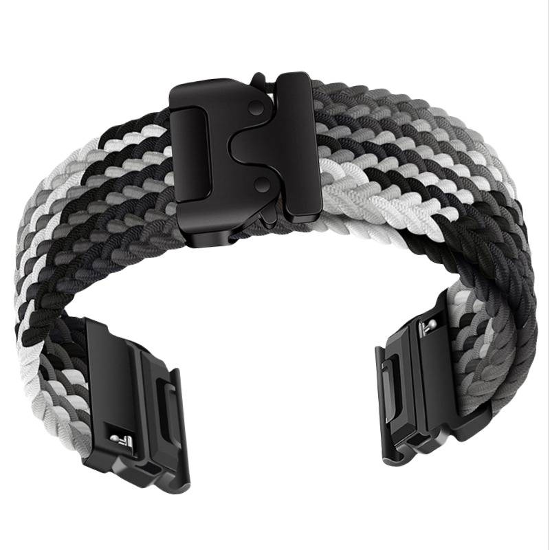 Elastisches Nylon-Uhrenarmband kompatibel mit Garmin Fenix 8/7X Pro/955/965 mit magnetischem Schnellverschluss MultiColor 22 mm