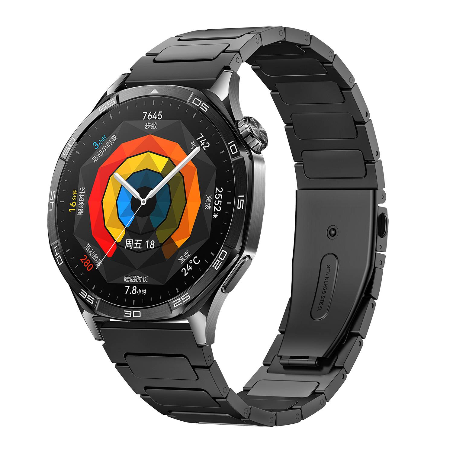 Premium 22mm Schwarzes Uhrenarmband aus Titanlegierung - Universelle Passform