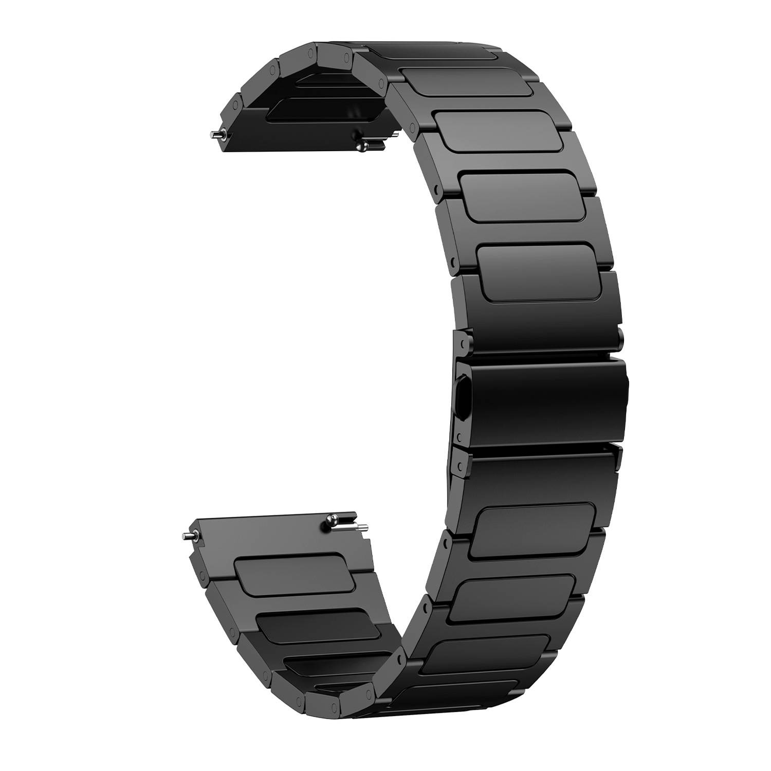 Premium 22mm Schwarzes Uhrenarmband aus Titanlegierung - Universelle Passform