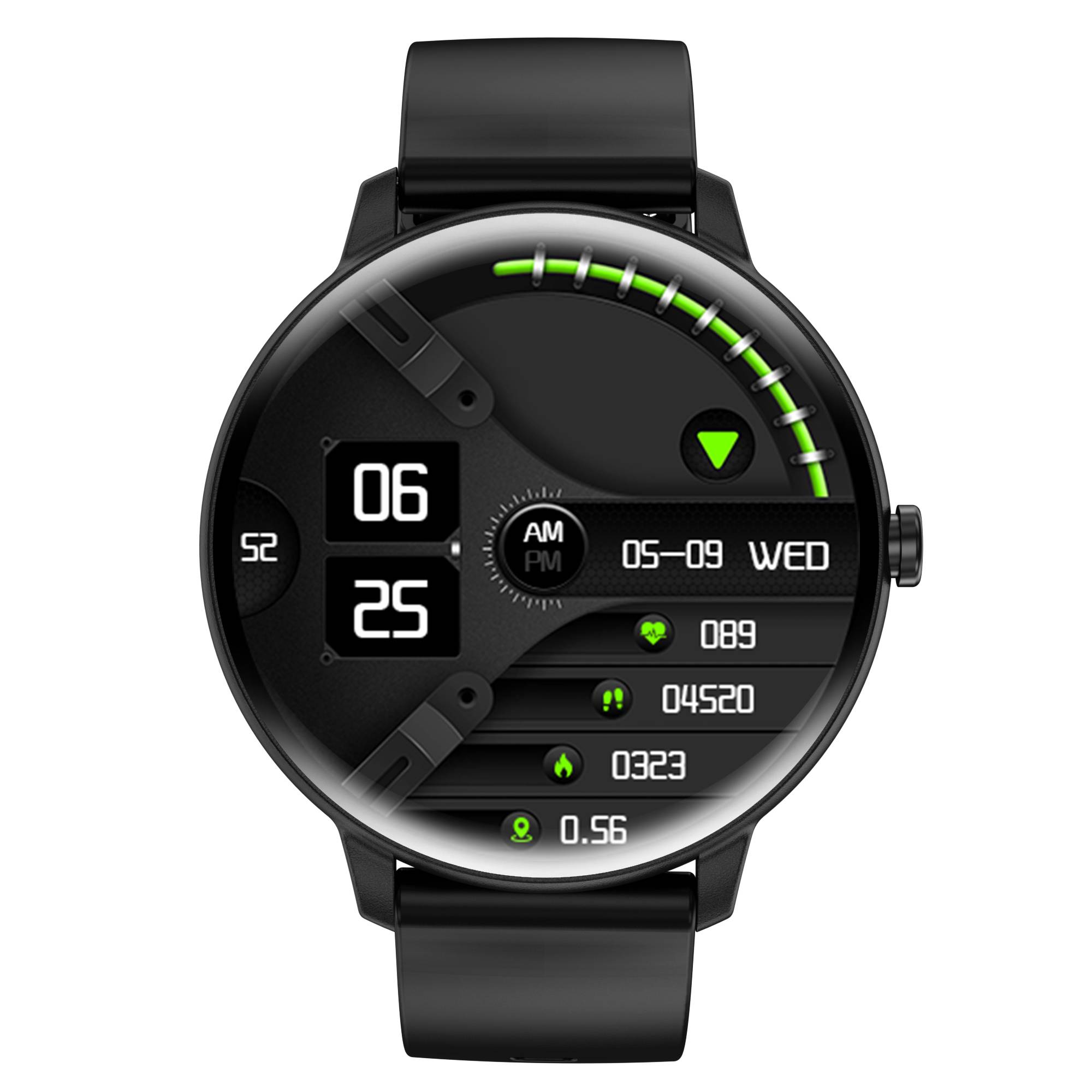 Smartwatch mit Bluetooth-Telefonie, SpO2- und Herzfrequenzmessung, 1.39 inch Rund-TFT, 210mAh Akku, Magnetisches Laden - JYouPro App kompatibel mit
