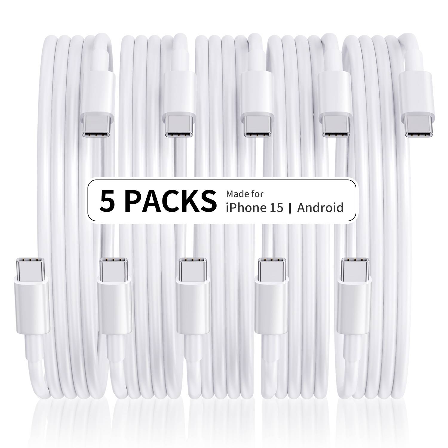 5er-Pack 2M CTO C-Datenkabel, PD60W-Schnellladekabel M 5er-Pack