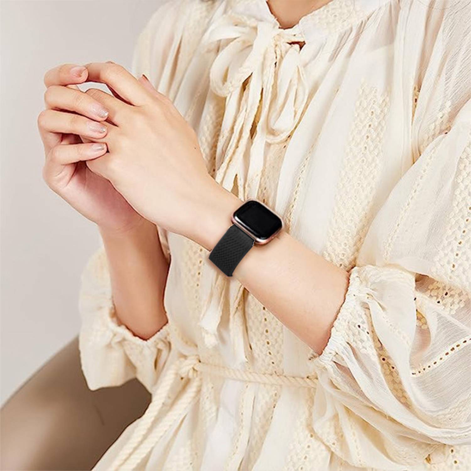 Fitbit Versa 2 Nylon-Uhrenarmband Black