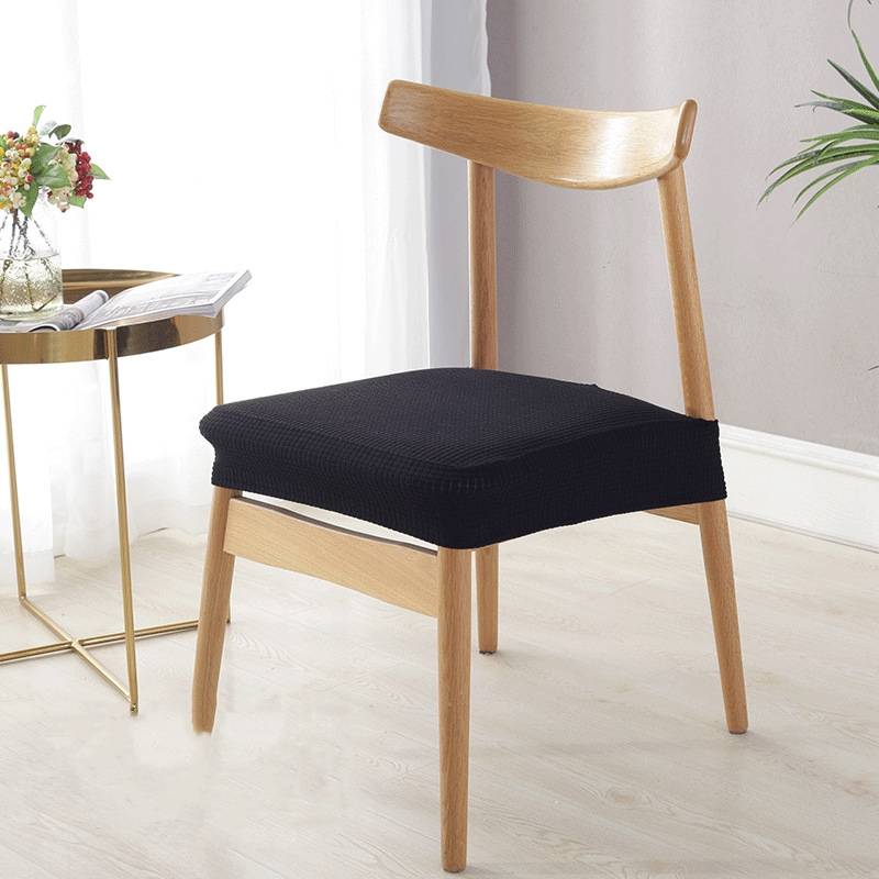 Dehnbarer Stuhlsitzbezug Black