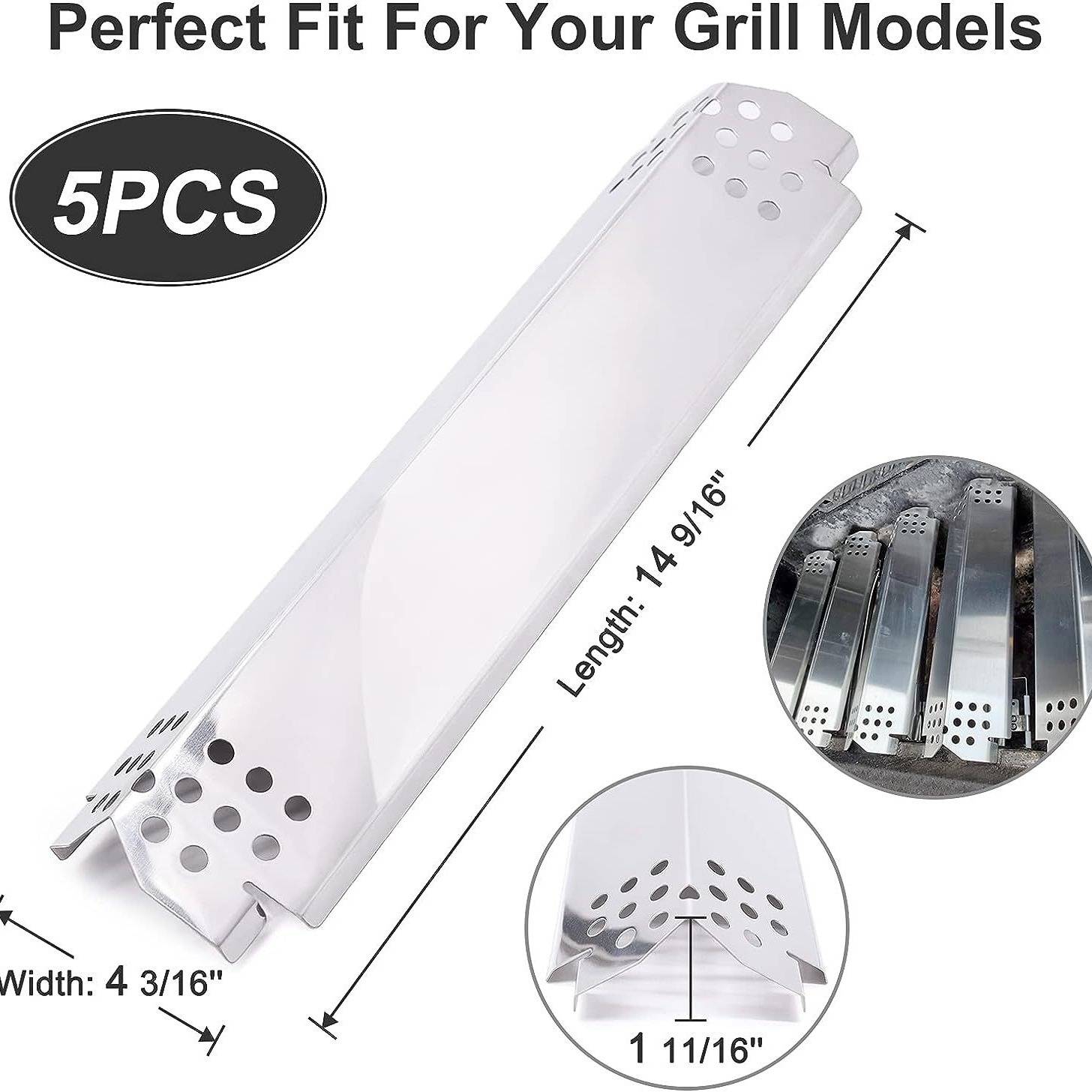 5 Stück Hitzeplatten-Ersatz für Gasgrill - Silber