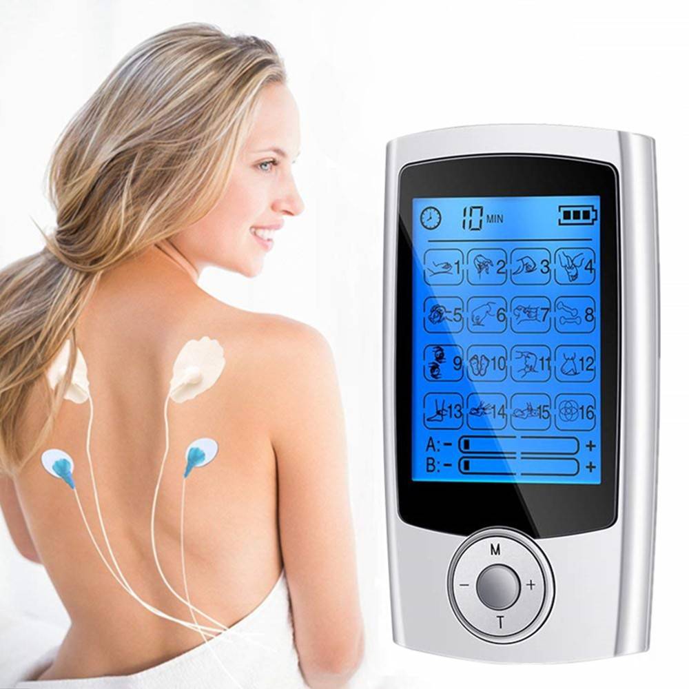 TENS-Gerät EMS-Muskelstimulator mit 16 Massagemodi Silver