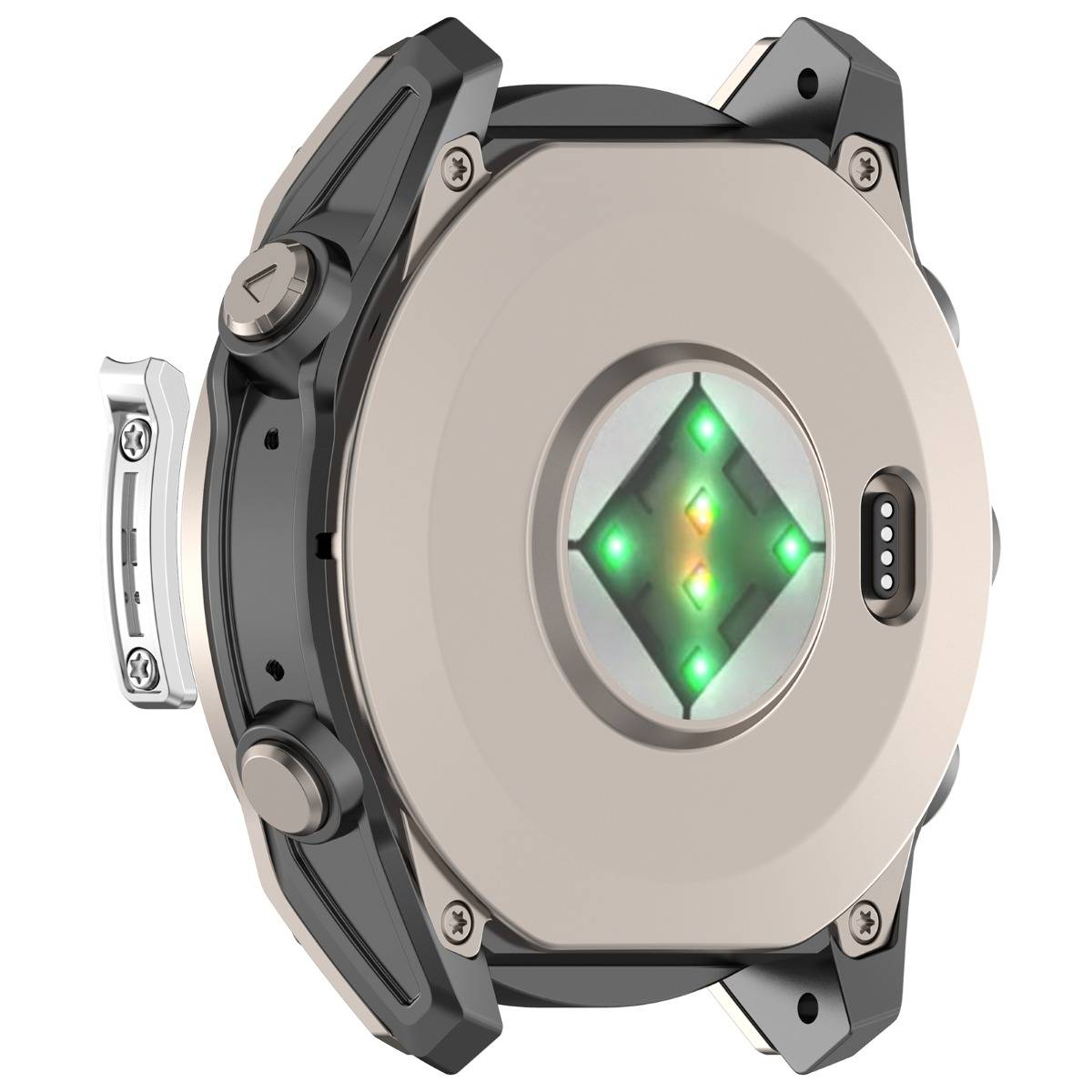 47-mm-Edelstahl-Uhrenschutzleiste – Metallischer Antikollisionsschutz, kompatibel mit Garmin Fenix 8-Serie Silver