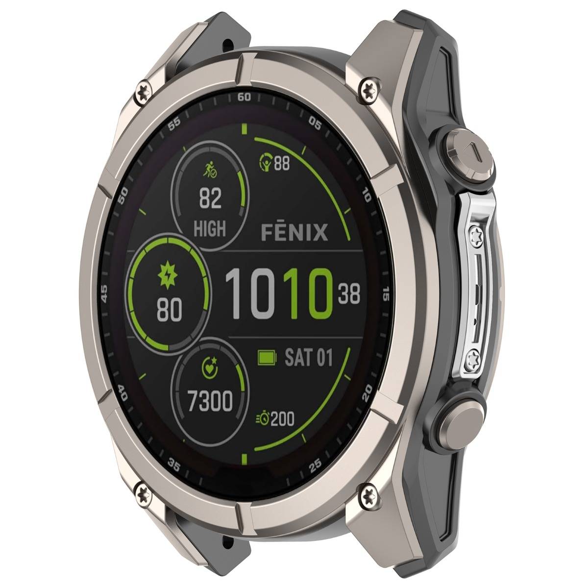 47-mm-Edelstahl-Uhrenschutzleiste – Metallischer Antikollisionsschutz, kompatibel mit Garmin Fenix 8-Serie Silver