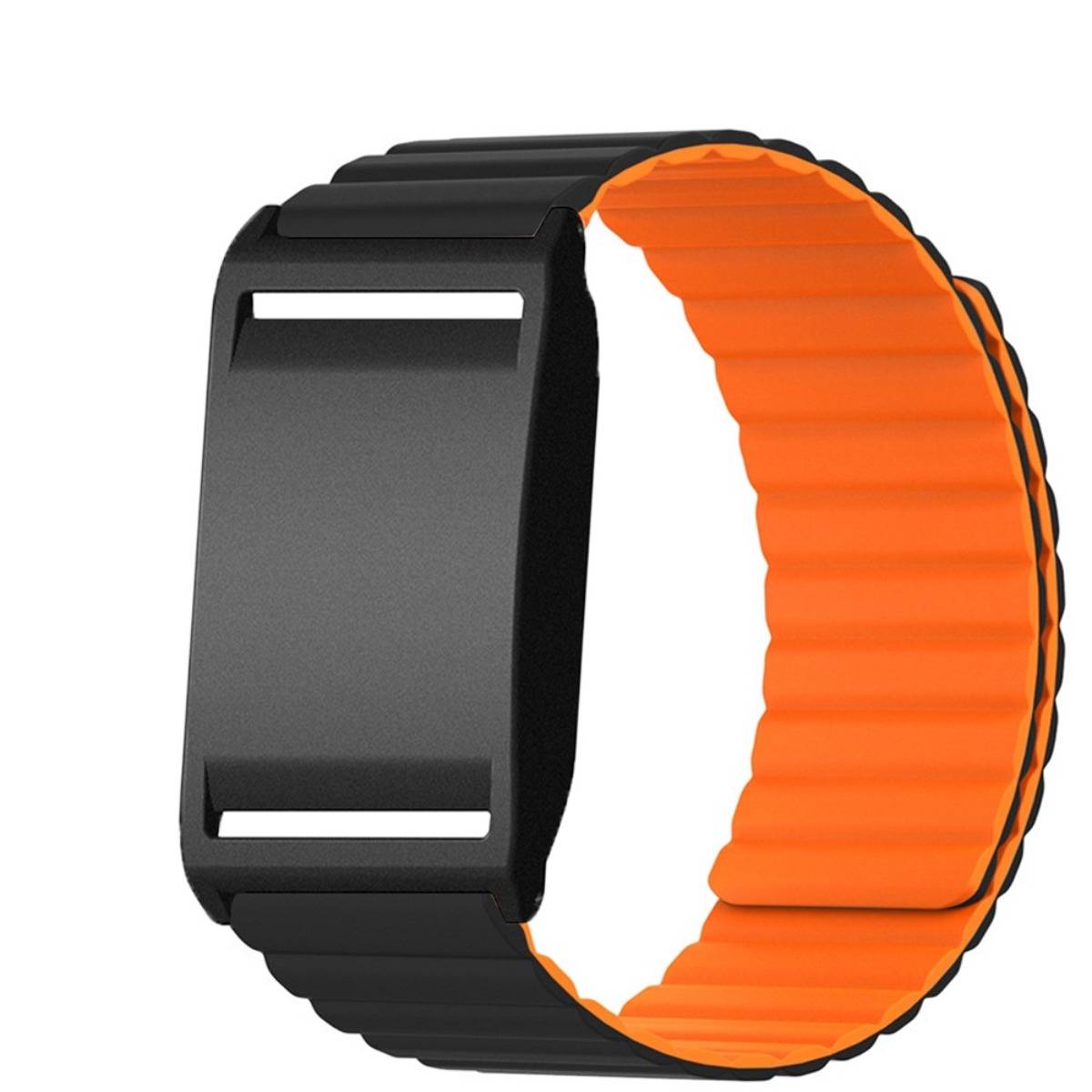 Silikon Magnet Ersatzband kompatibel mit Polar Loop — 26cm x 2.2cm, Mehrere Farben Black Orange