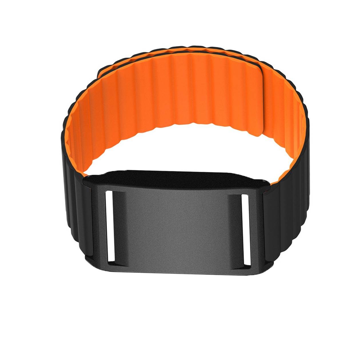 Silikon Magnet Ersatzband kompatibel mit Polar Loop — 26cm x 2.2cm, Mehrere Farben Black Orange