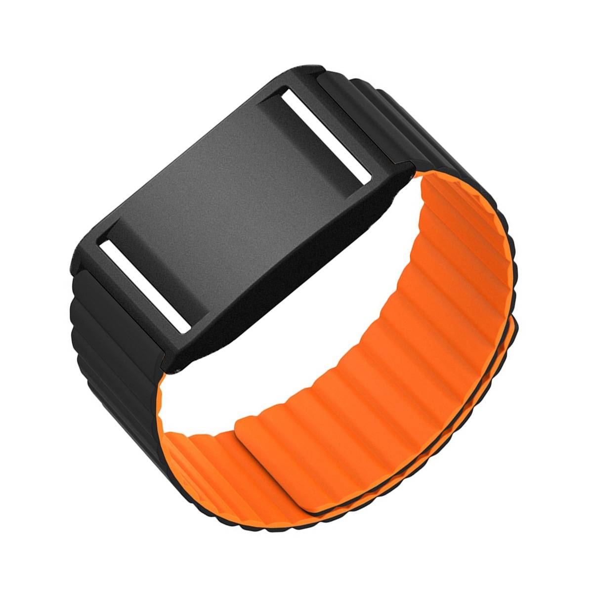 Silikon Magnet Ersatzband kompatibel mit Polar Loop — 26cm x 2.2cm, Mehrere Farben Black Orange
