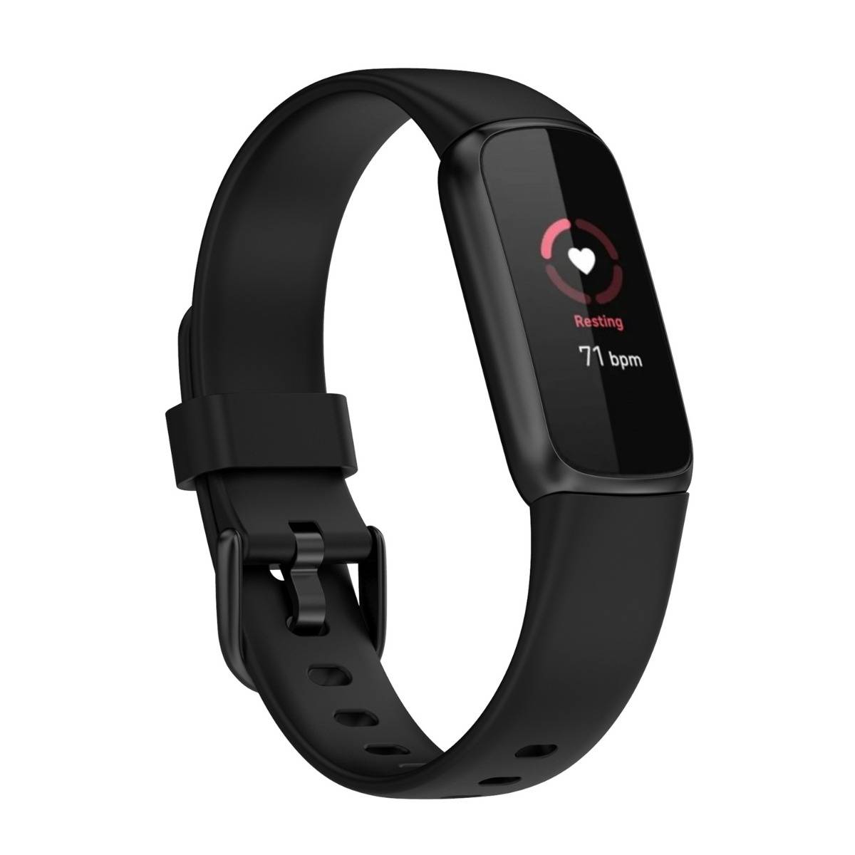 Silikon-Ersatzarmband kompatibel mit Fitbit Luxe Smartwatch – Weiches Silikonarmband mit Stiftschließe, verschiedene Farben, zwei Größen Black Gr