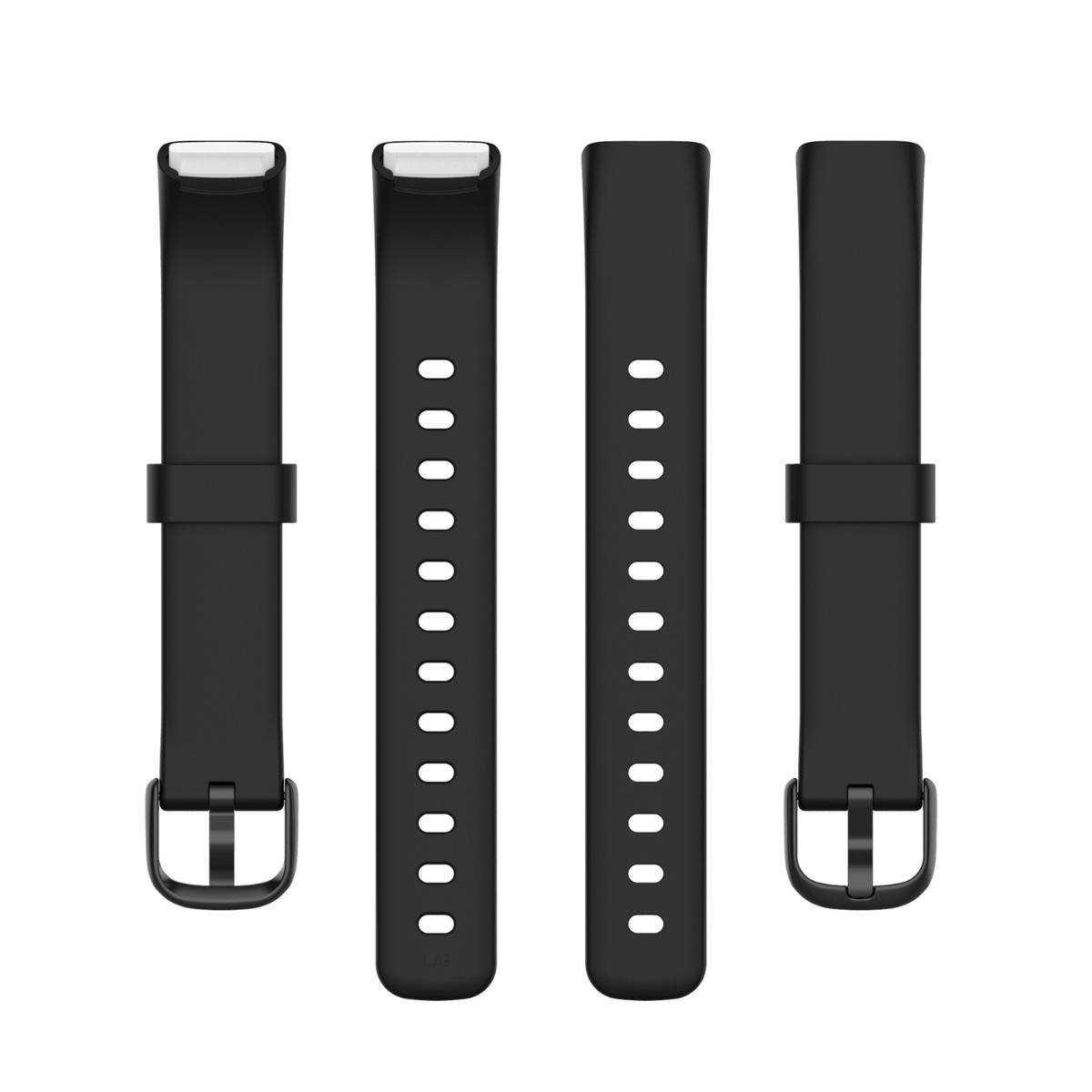 Silikon-Ersatzarmband kompatibel mit Fitbit Luxe Smartwatch – Weiches Silikonarmband mit Stiftschließe, verschiedene Farben, zwei Größen Black Gr