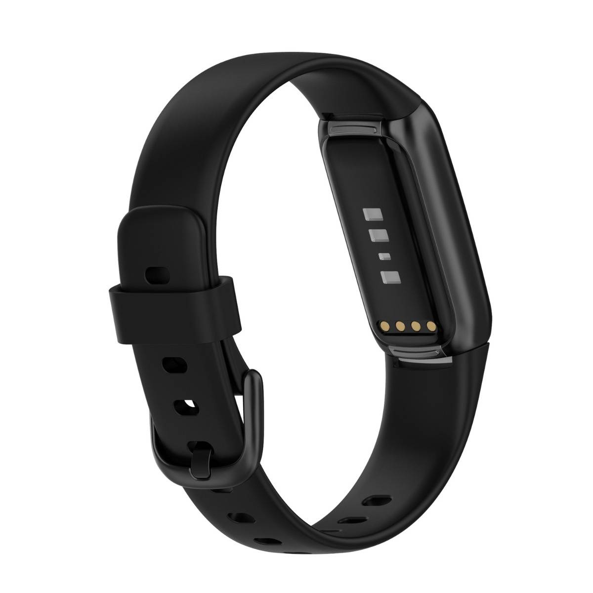 Silikon-Ersatzarmband kompatibel mit Fitbit Luxe Smartwatch – Weiches Silikonarmband mit Stiftschließe, verschiedene Farben, zwei Größen Black Gr