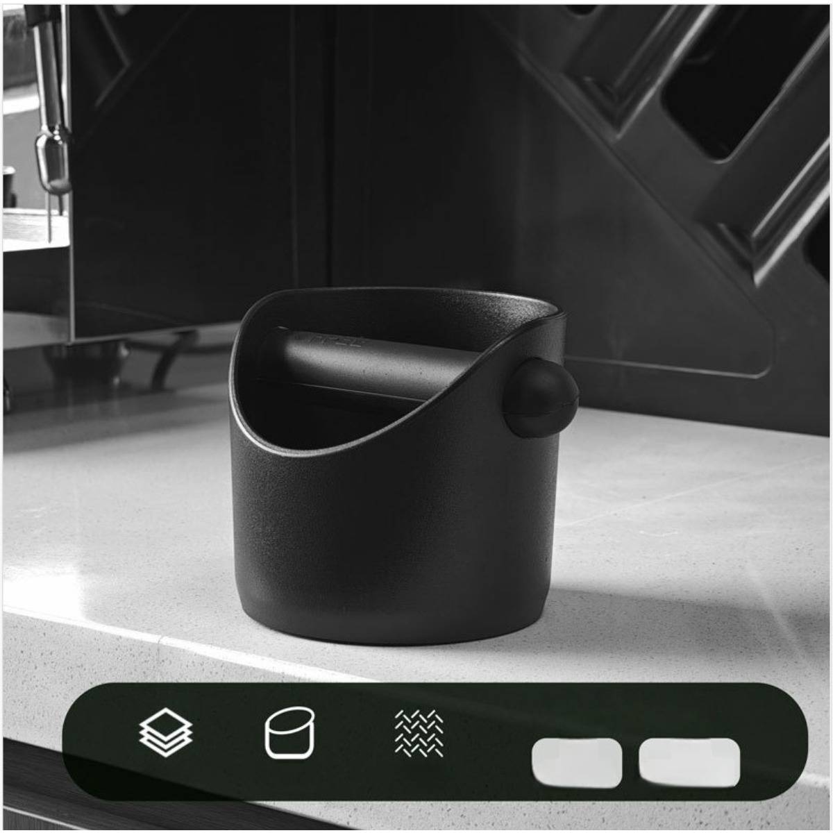 Kaffee Abschlagbehälter 550ml – ABS Kaffeesatzbehälter mit entfernbarer Gummistange