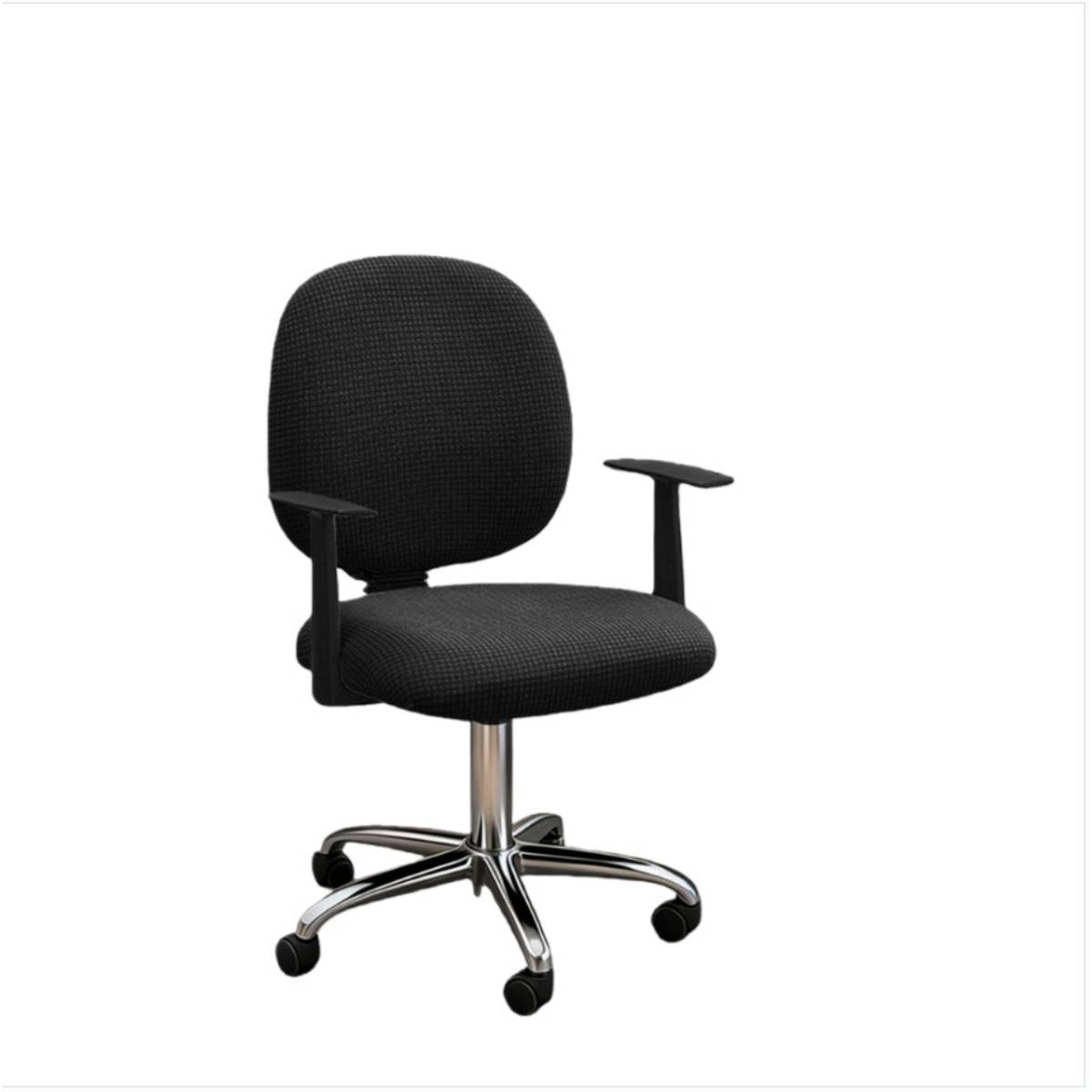 Elastischer Polar-Fleece-Bürostuhlbezug in Unifarben – Universelle Passform, Staubdicht & Abnehmbar Black