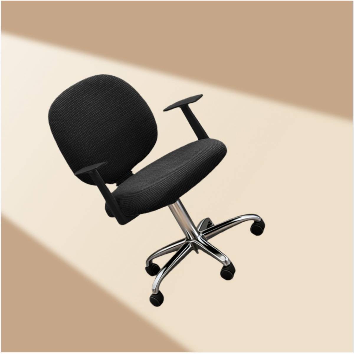 Elastischer Polar-Fleece-Bürostuhlbezug in Unifarben – Universelle Passform, Staubdicht & Abnehmbar Black