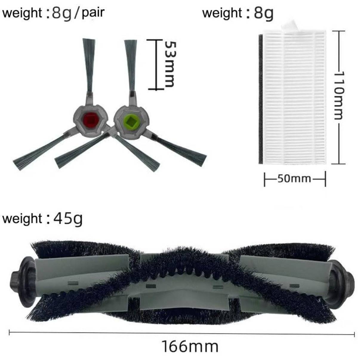 AIRROBO P20 Roboterstaubsauger Ersatzteilset - Bürsten &amp; Filter