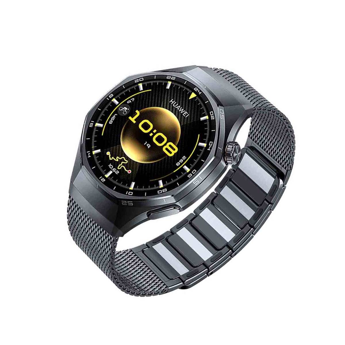 Magnetisches Edelstahl-Uhrenarmband kompatibel mit Huawei GT6 Pro Grey