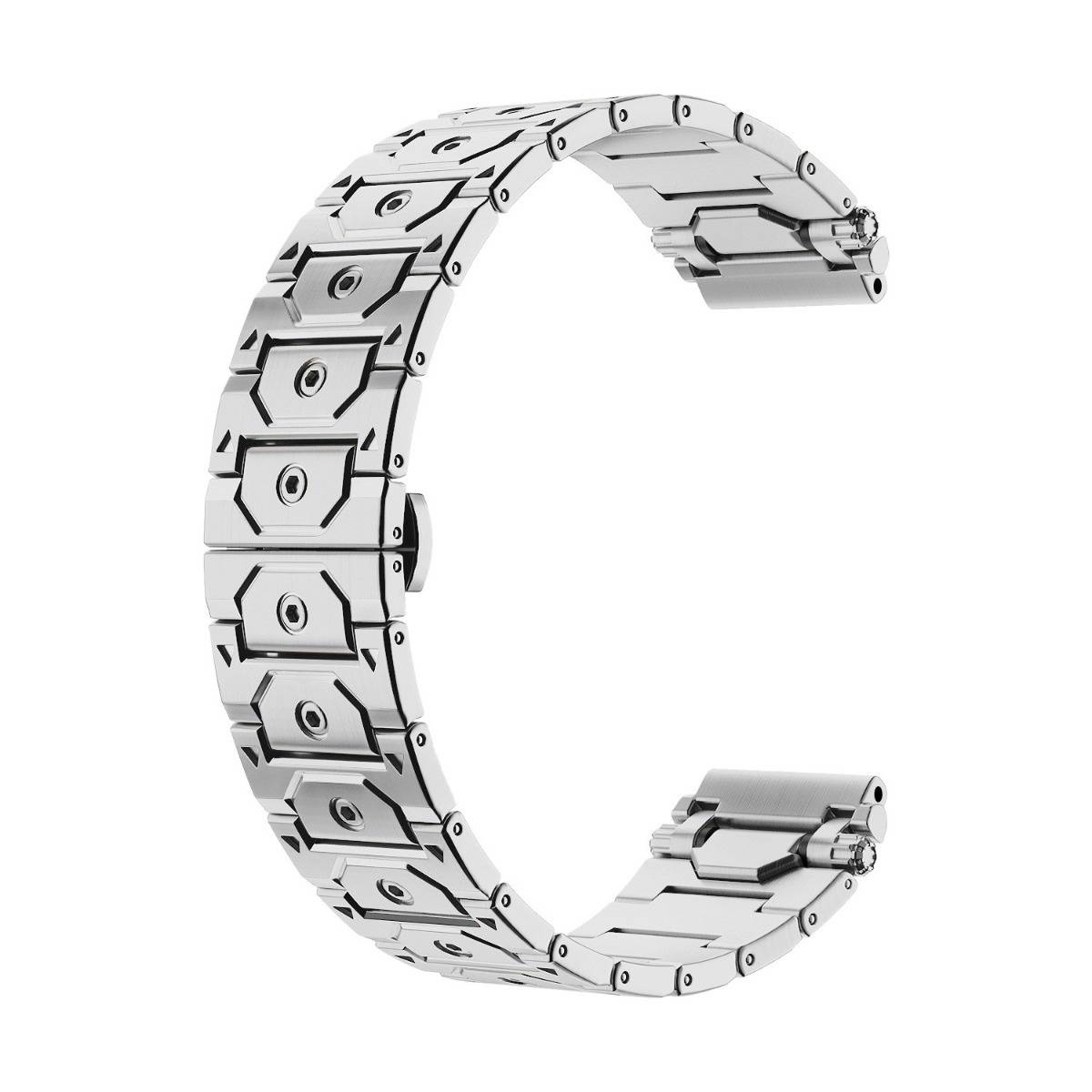 Solid Stainless Steel Hex Titan Universal Uhrenarmband kompatibel mit Samsung Galaxy Watch7/6 Silver 20 mm