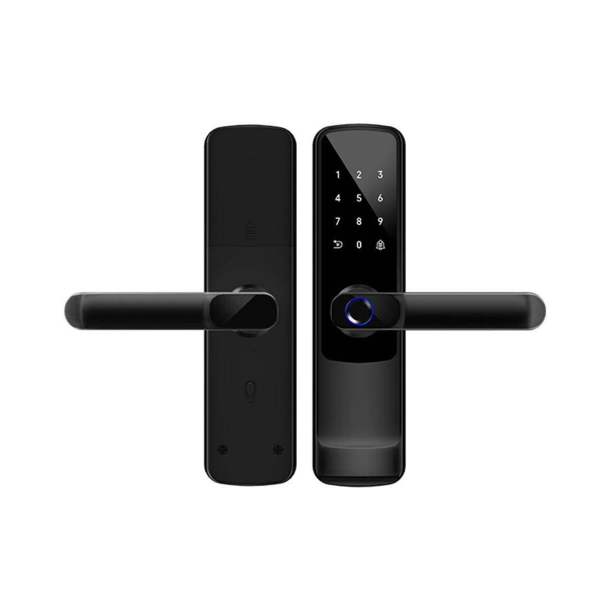 Tuya WiFi Smart Türschloss - Schwarze Aluminiumlegierung Fingerabdruck & App-Steuerung