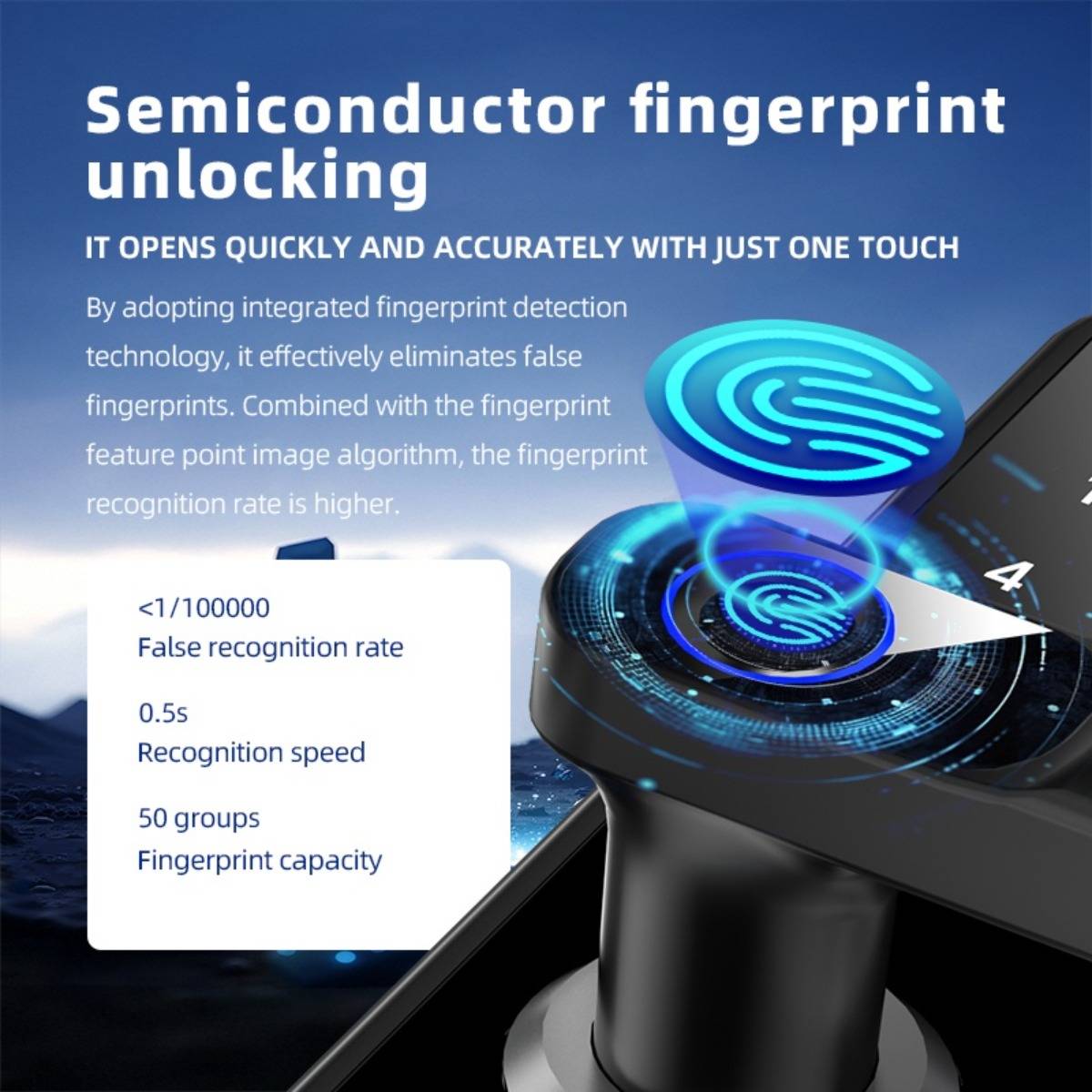 Tuya WiFi Smart Türschloss - Schwarze Aluminiumlegierung Fingerabdruck & App-Steuerung