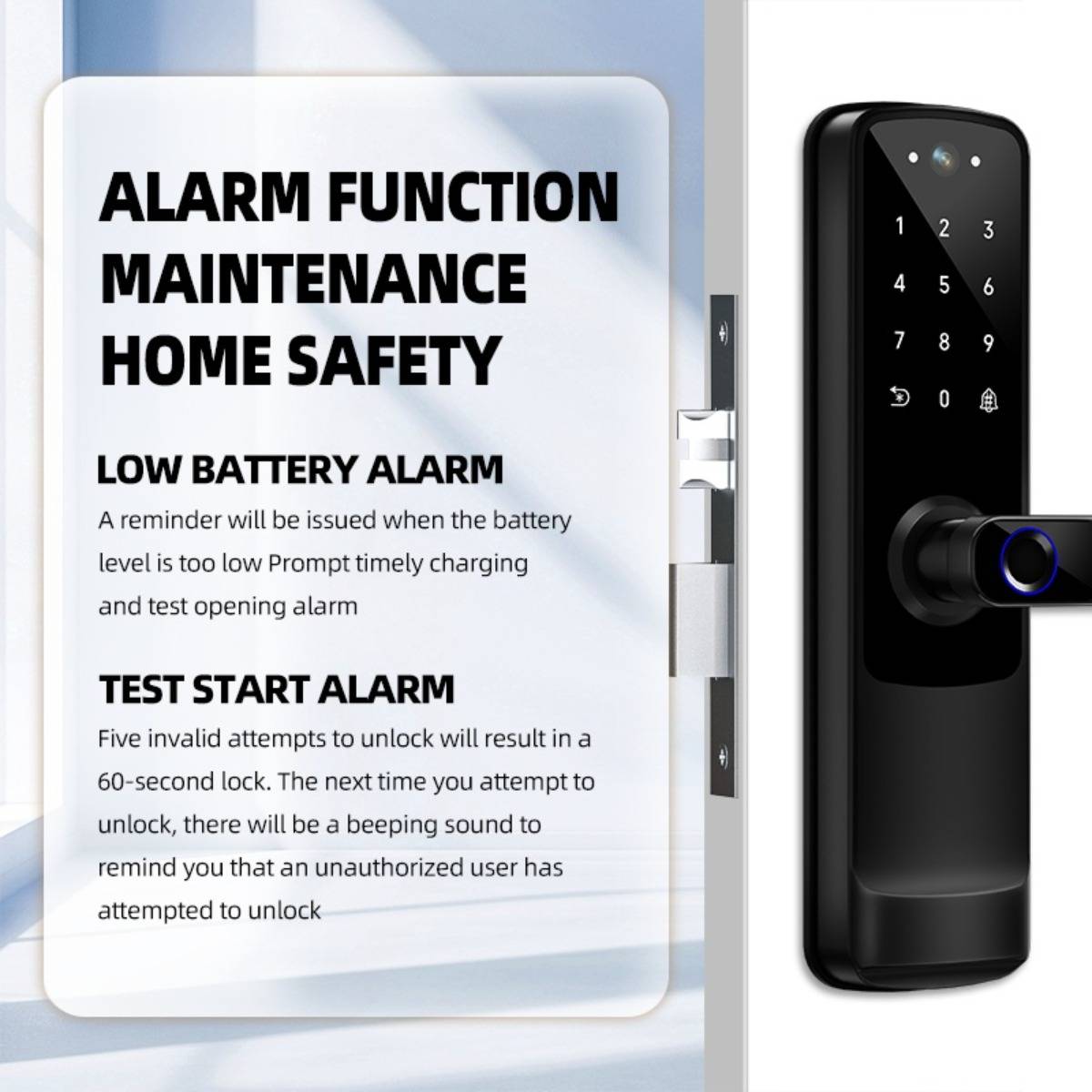 Tuya WiFi Smart Türschloss - Schwarze Aluminiumlegierung Fingerabdruck & App-Steuerung