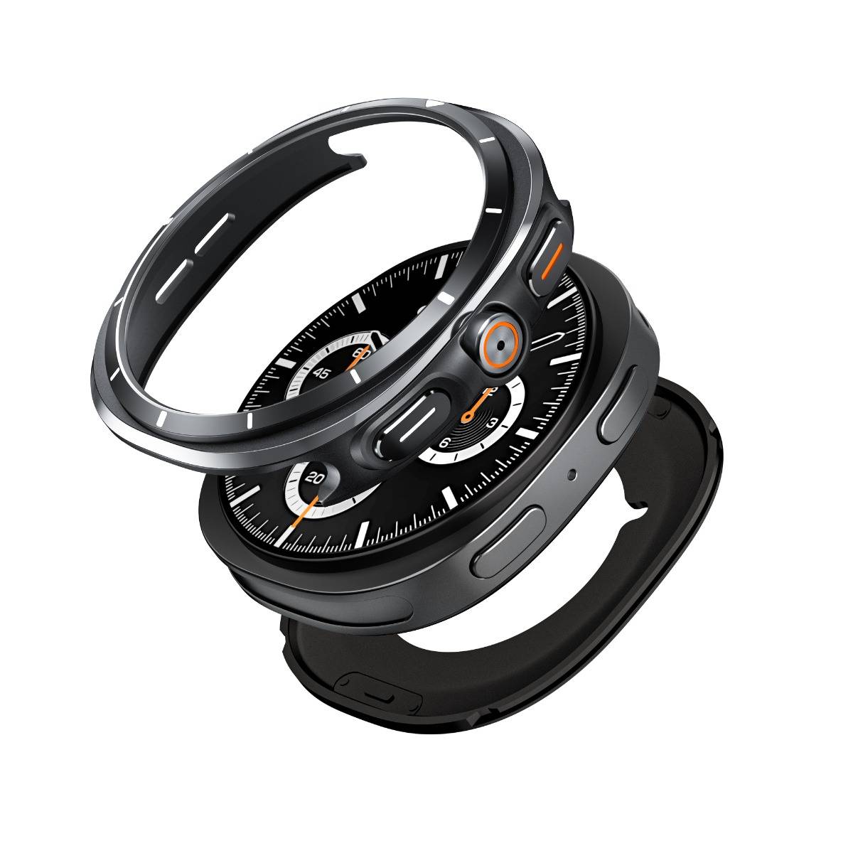 Schutzhülle aus Zinklegierung, kompatibel mit Samsung Galaxy Watch 8 (40mm) Black&White