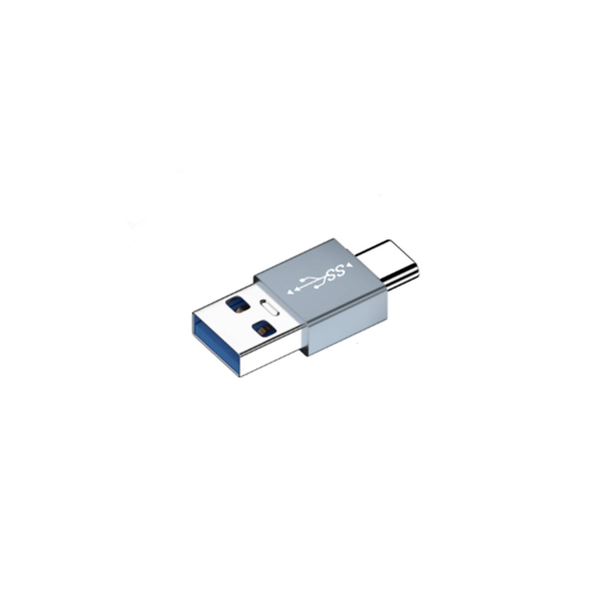 2er-Pack Aluminiumlegierung Typ-C Stecker auf USB-A Stecker Gerader OTG Adapter