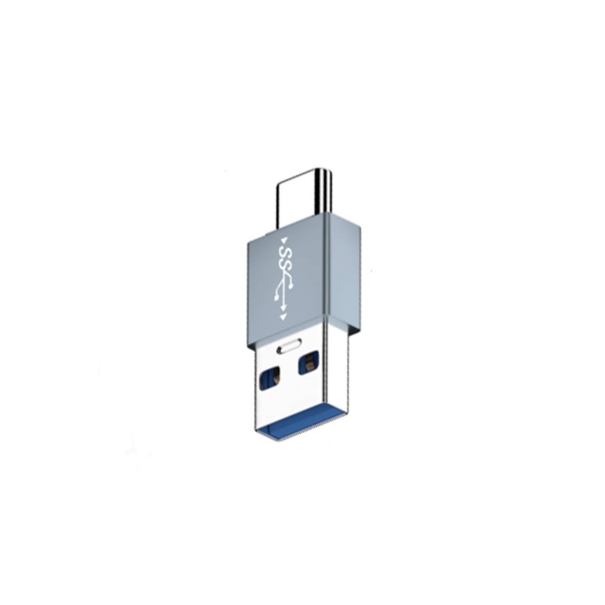 2er-Pack Aluminiumlegierung Typ-C Stecker auf USB-A Stecker Gerader OTG Adapter